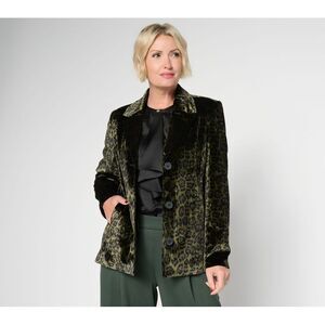 by Stacy London Women's Jacket Sz M Single Breasted Black/Double Espress A703639